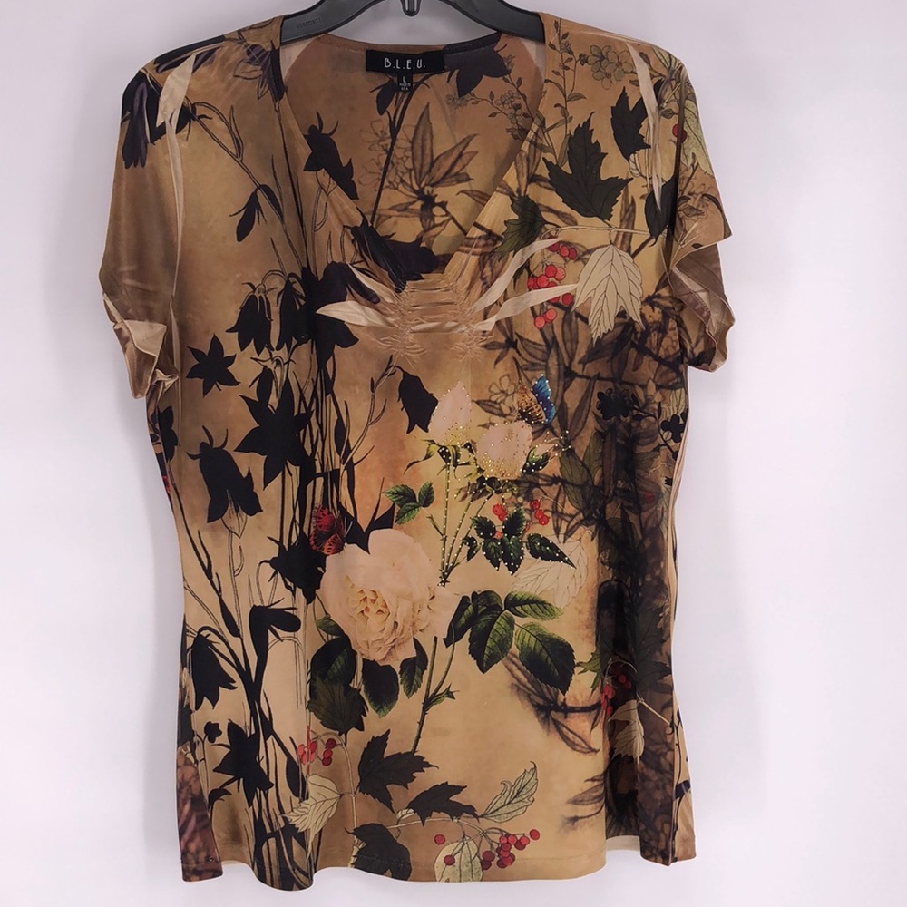 B.L.E.U. Floral and butterflies graphic print